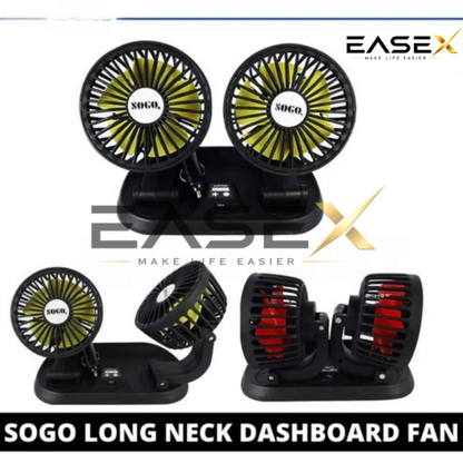 Dual Head Car Cooling Fan™ | 360° Adjustable Airflow For Driver & Passenger