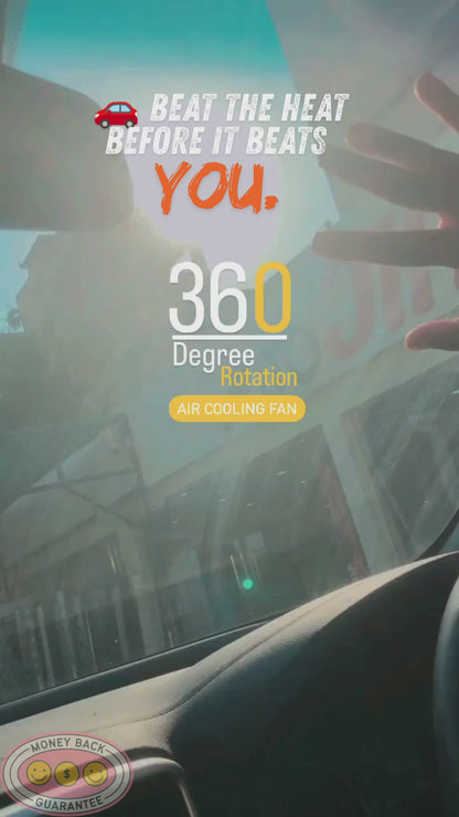Dual Head Car Cooling Fan™ | 360° Adjustable Airflow For Driver & Passenger